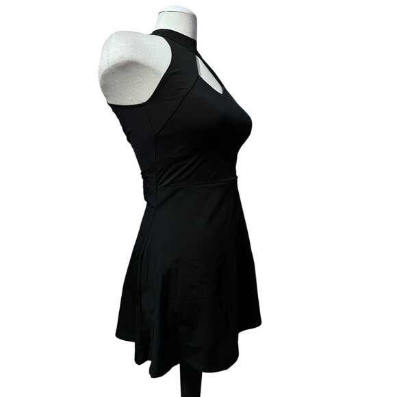 Halara 2 Piece High Cut Out Neck Double Strap Back Active Dress Sz Small Black - Picture 7 of 16